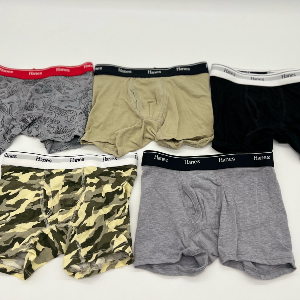 Hanes Boys Tagless Boxer Briefs 5 pack Sz S Multicolor